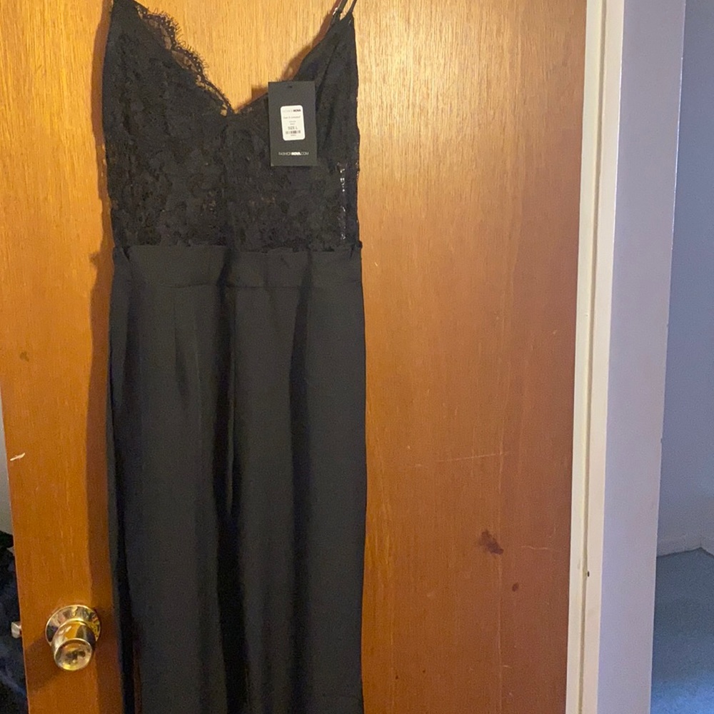 Own it Jumpsuit fashion Nova large white strip